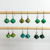Green Recycled Paper Drop Earrings