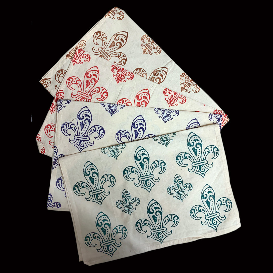 Fleur-de-Lis Dishtowel Blockprint - Ram Shekhar
