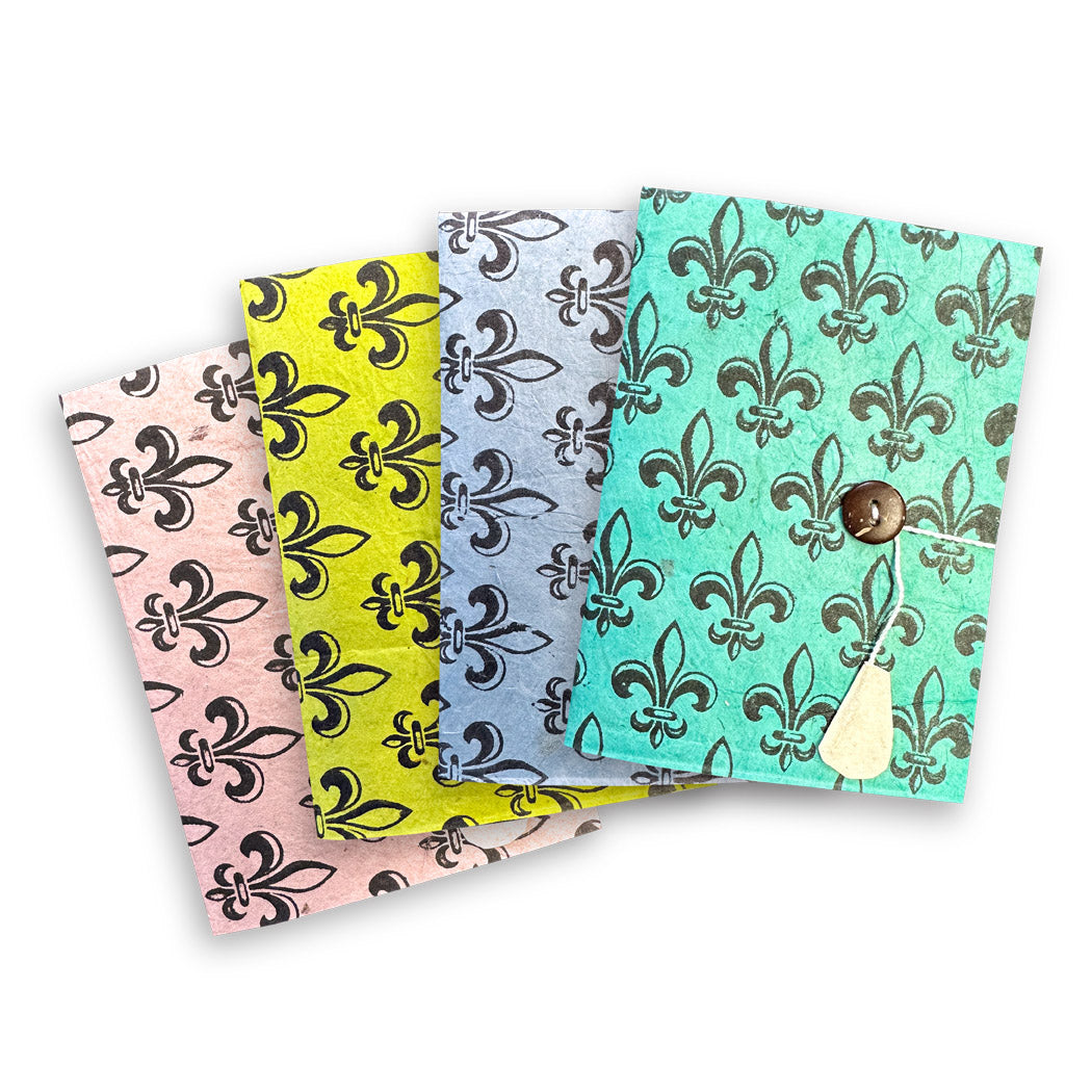 Small Handmade Paper Fleur-de-Lis Journal - BWCP