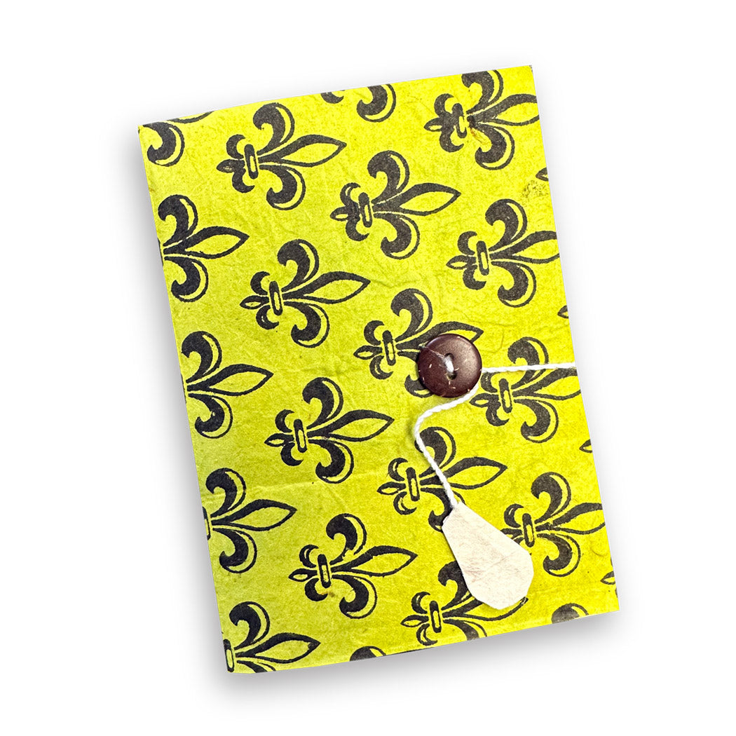 Small Handmade Paper Fleur-de-Lis Journal - BWCP
