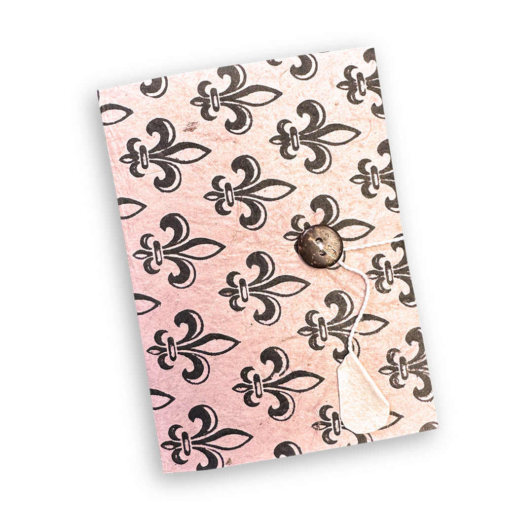 Small Handmade Paper Fleur-de-Lis Journal - BWCP