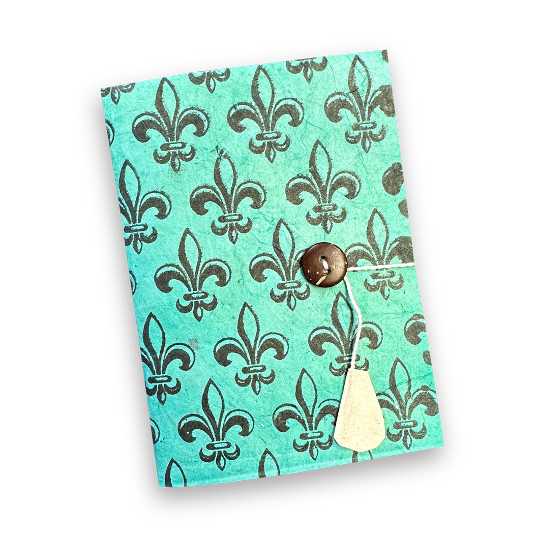 Small Handmade Paper Fleur-de-Lis Journal - BWCP