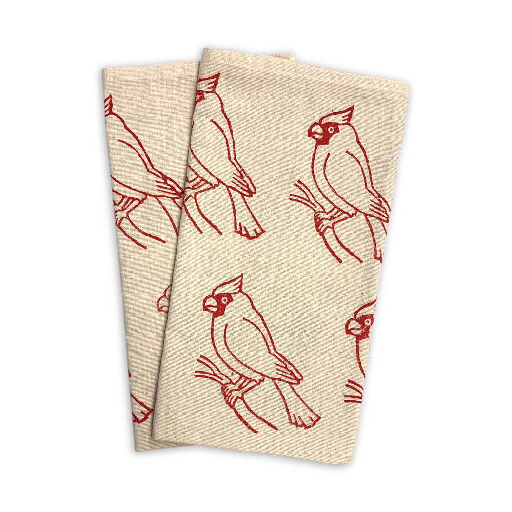 Cardinal Dishtowel Blockprint - Ram Shekhar