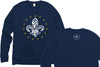 Louisville Fleur-de-Lis T-Shirt Premium Cotton Navy with Long Sleeves - GOEX