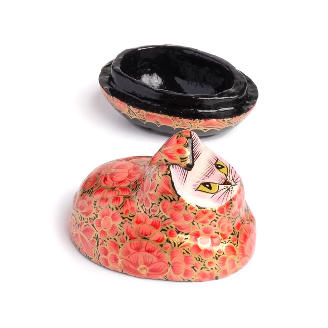 Papier Mache Cat Box Box Handmade and Fair Trade