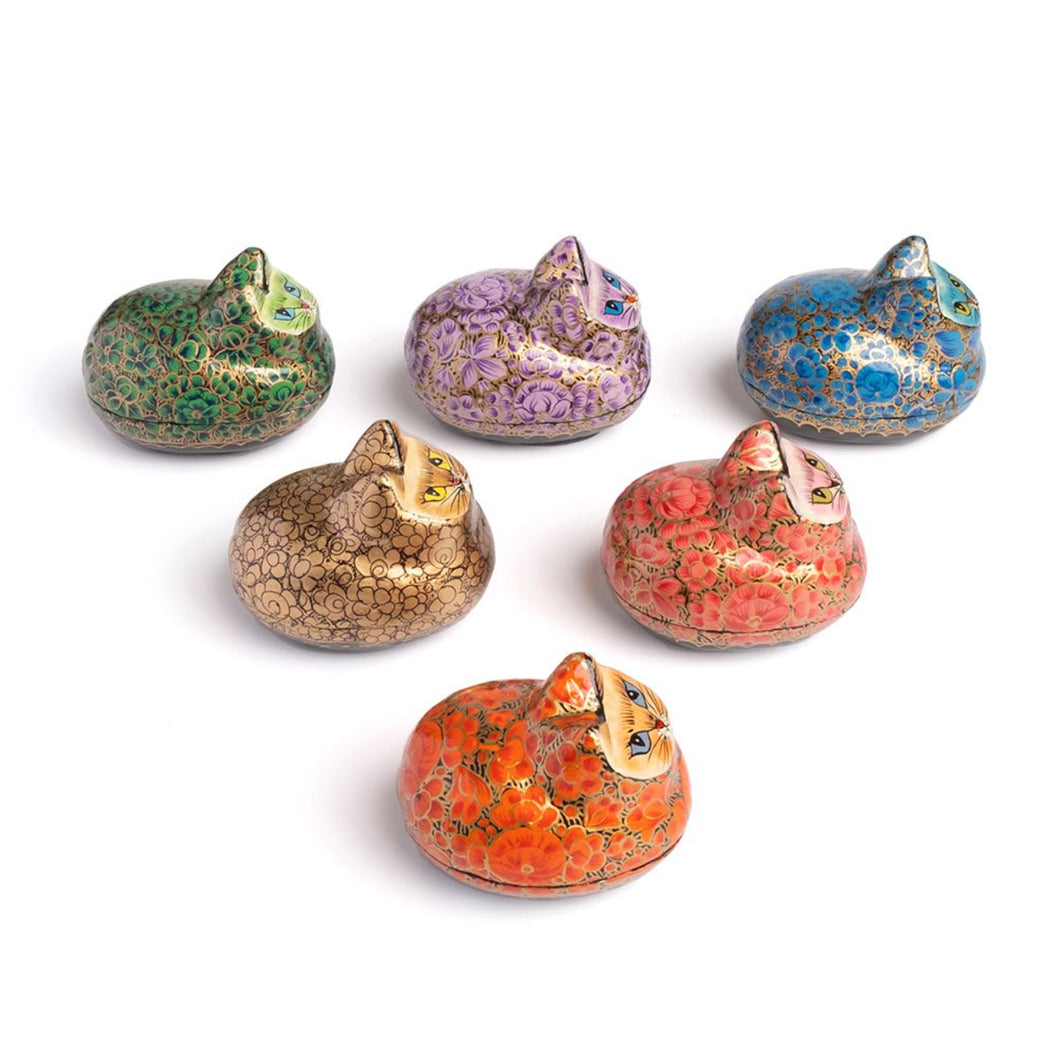 Papier Mache Cat Box Box Handmade and Fair Trade