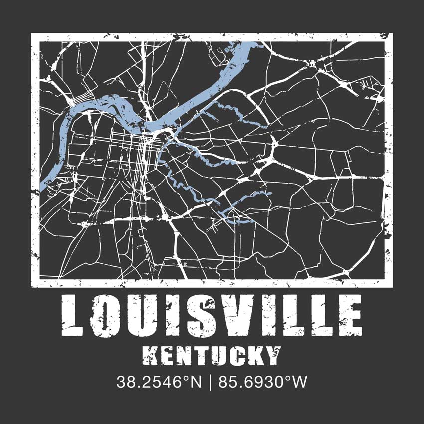 Racing Louisville FC Vintage Map Youth T-Shirt