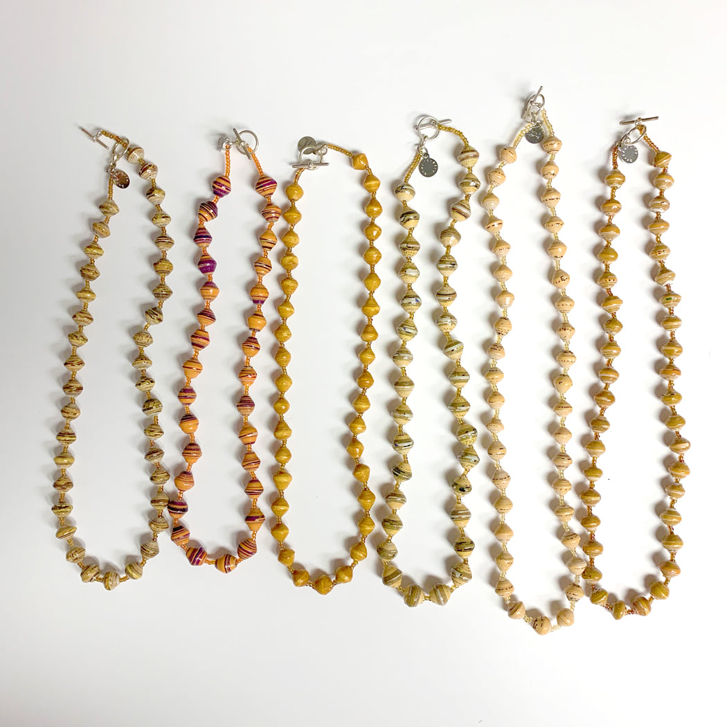 Natural Recycled Paper Necklace