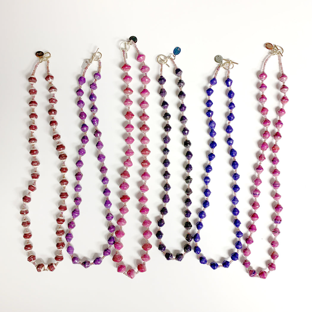 Wholesale Purple Metallic Bead Necklaces