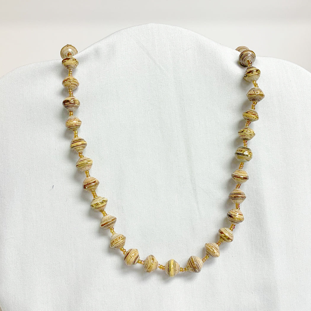 Natural Recycled Paper Necklace