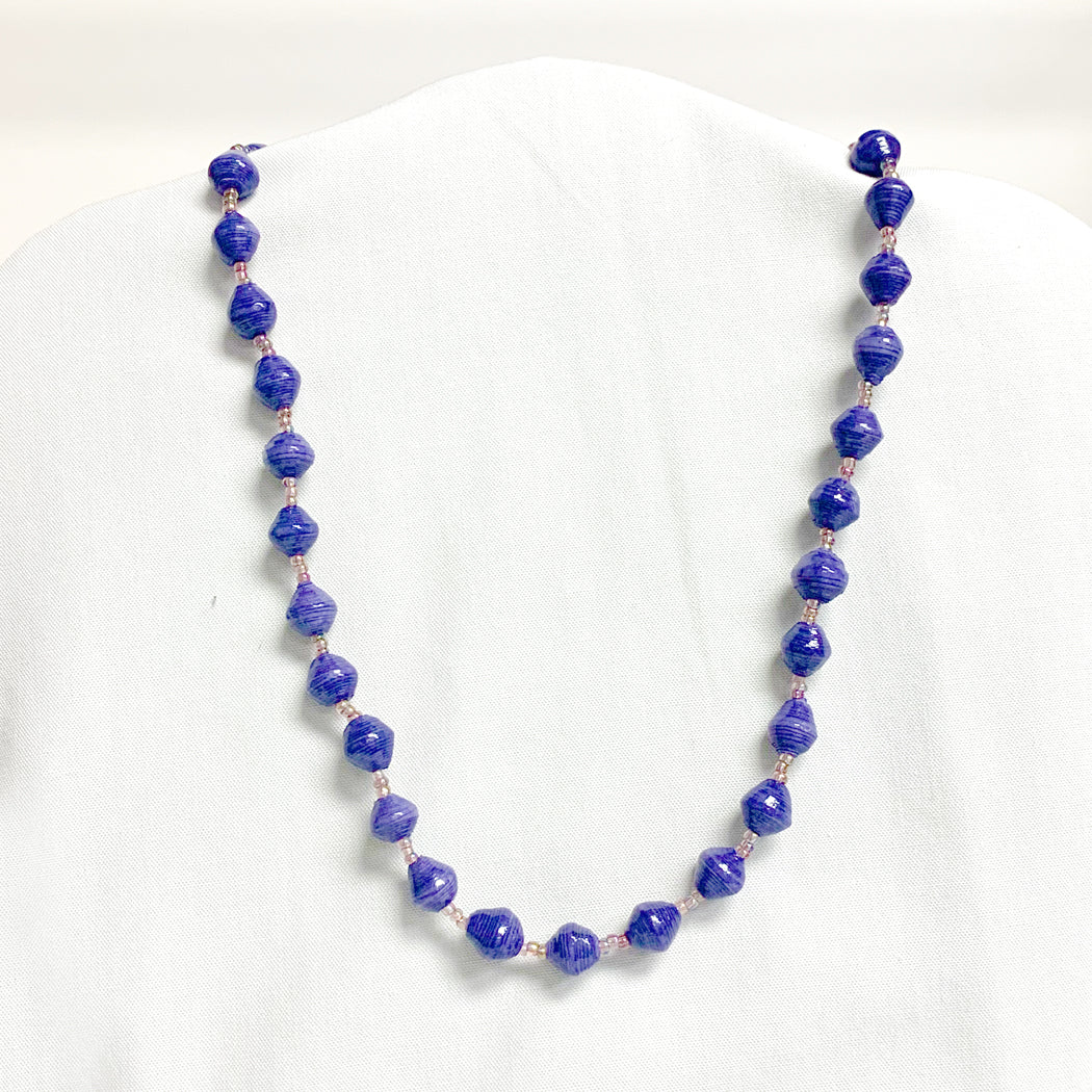 Purple Recycled Paper Necklace