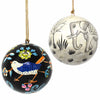 Handpainted Elephant &amp; Bird Ornaments, Set of 2