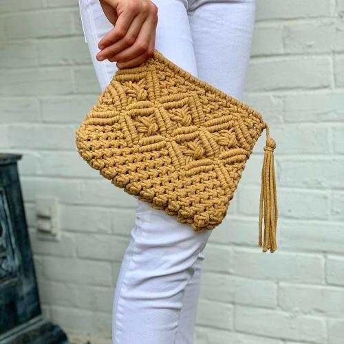 colorful macrame clutch purse hand woven| Alibaba.com