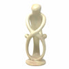 Natural 8-inch Tall Soapstone Family Sculpture - 1 Parent 2 Children - Smolart