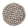 Hand Crafted Felt Ball Trivets from Nepal: Round, Light Grey - Global Groove (T)
