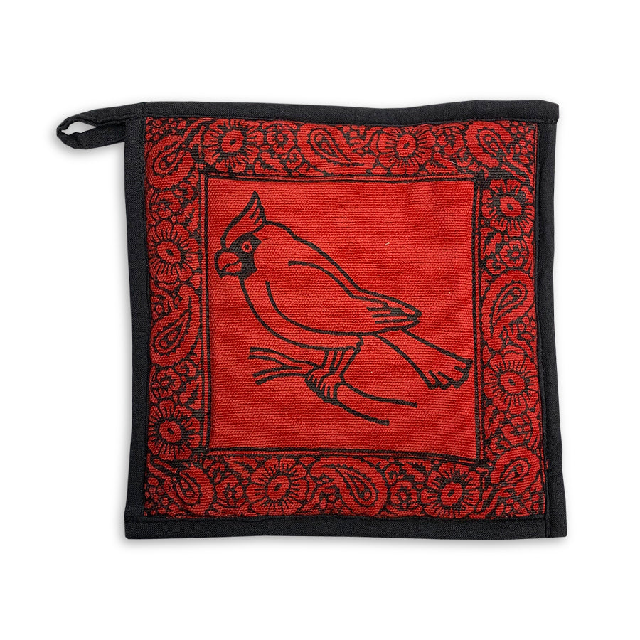 Cardinal Hot Pad Blockprint - Ram Shekhar