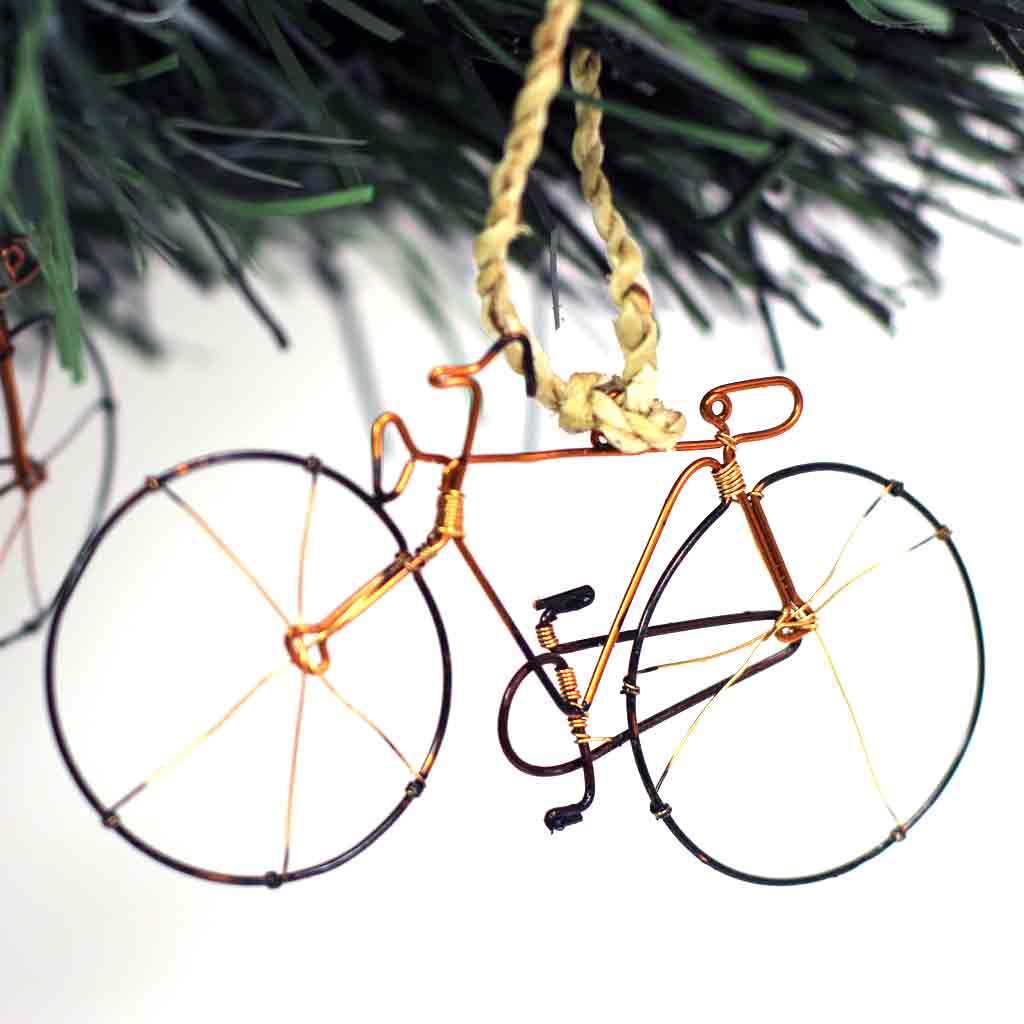 Set of Two Handmade Wire Bicycle Ornaments - Creative Alternatives