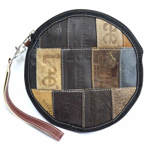 Jean Patch Round Wristlet - Just Creations