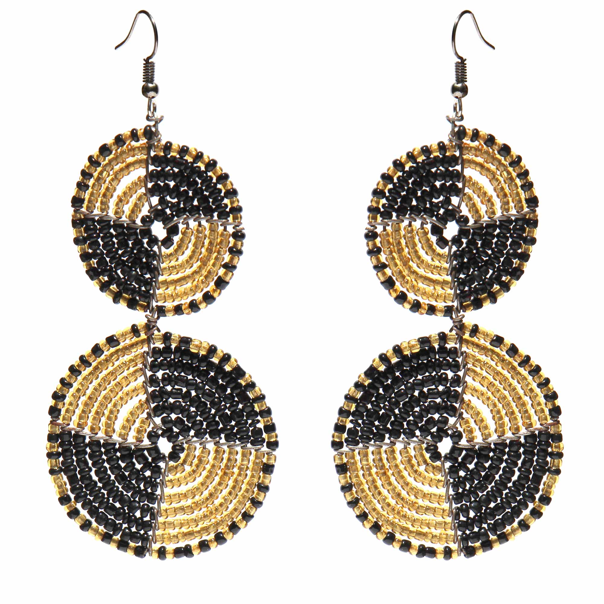 Saffora Designs Gold And Black Beads Earrings | eBay