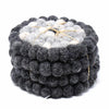 Hand Crafted Felt Ball Coasters from Nepal: 4-pack, Flower Black/Grey - Global Groove (T)