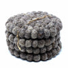 Hand Crafted Felt Ball Coasters from Nepal: 4-pack, Dark Grey - Global Groove (T)