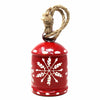 Recycled Rustic Red and White Snowflake Iron Hanging Bell