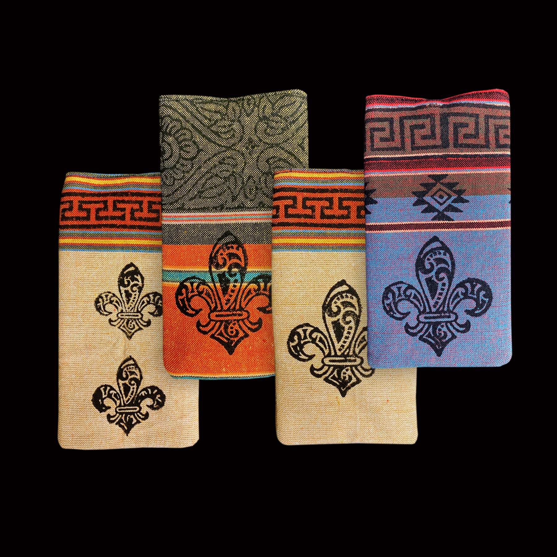 Fleur-de-Lis Eyeglass/Phone Case Blockprint - Ram Shekhar