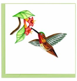 Quilled Rufous Hummingbird Greeting Card